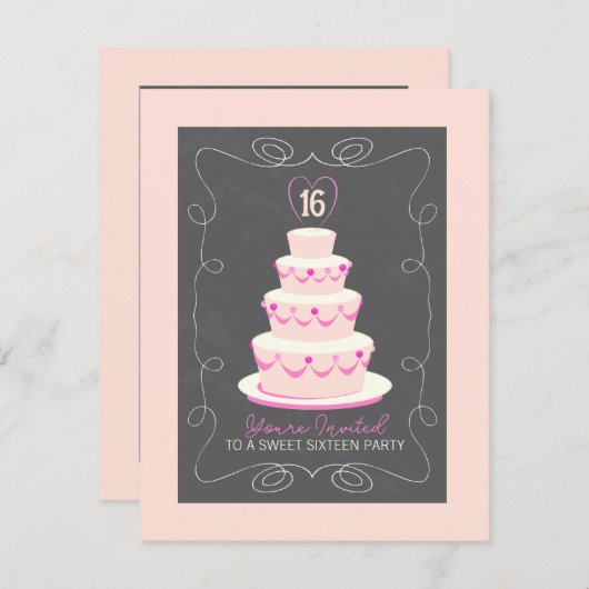 Sweet 16 Geburtstagsparty Einladung