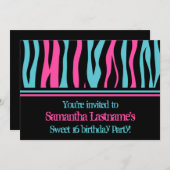 Sweet 16 Geburtstagsparty Einladung (Vorne/Hinten)