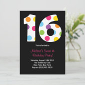 Sweet 16 Geburtstagsparty Einladung (Stehend Vorderseite)