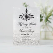 Sweet 16 Geburtstagsparty Einladung | Kronier Silv (Stehend Vorderseite)