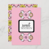 Sweet 16 Geburtstagsparty Einladungen {Boho Chic} (Vorne/Hinten)