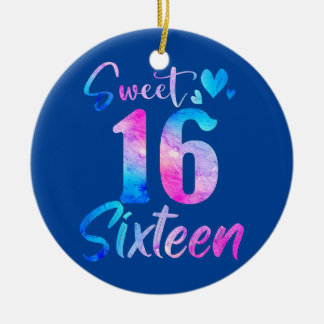 Sweet 16. Geburtstagsparty Feier Sechzehn Keramik Ornament