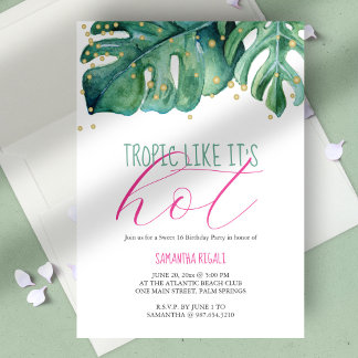 Sweet 16 Geburtstagsparty Luau Thema Einladung