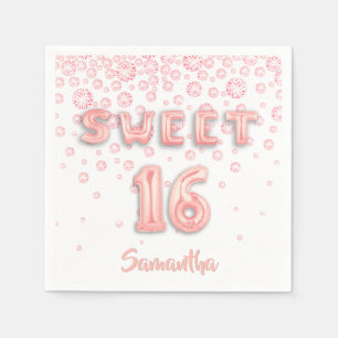 Sweet 16 Geburtstagsparty Rose Gold Serviette