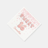 Sweet 16 Geburtstagsparty Rose Gold Serviette (Ecke)