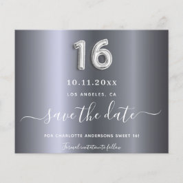 Sweet 16 Geburtstagssilber Save the Date