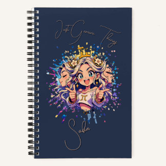 Sweet 16 Gemini Custom Name Notebook Notizblock