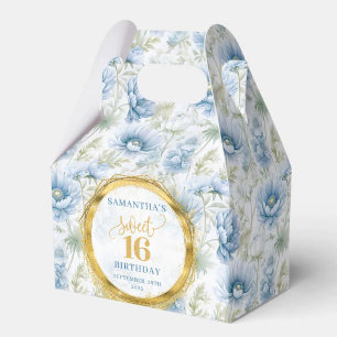 Sweet 16 Gevor Box Dusty Blue Floral Wasserfarbe Geschenkschachtel