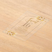 Sweet 16 Gilded Geometric Acrylic Invitation Acryleinladungen (Ablage )