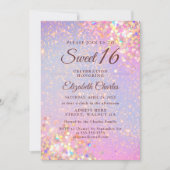 Sweet 16 Girl Birthday Rose Gold Glitzer Moderne Einladung (Vorderseite)