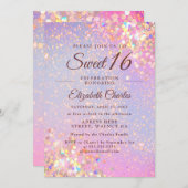 Sweet 16 Girl Birthday Rose Gold Glitzer Moderne Einladung (Vorne/Hinten)