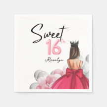 Sweet 16 Glam Pink White Balloons