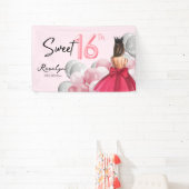 Sweet 16 Glam Rose Gold Weißballons Banner (InSitu)