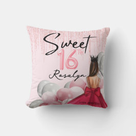 Sweet 16 Glam Rose Gold Weißballons Kissen