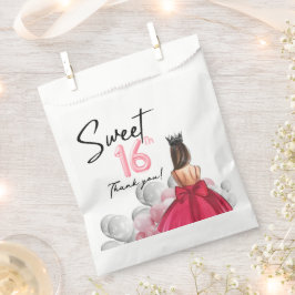 Sweet 16 Glam Rose Pink Weißer Balkon Geschenktütchen