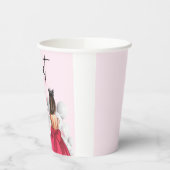 Sweet 16 Glam Rose Pink Weißer Balkon Pappbecher (Links)