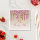 Sweet 16 Glam Script Ombré Sparkle Serviette (Beispiel)