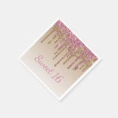 Sweet 16 Glam Script Ombré Sparkle Serviette (Ecke)