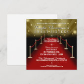 Sweet 16 glamouröse Party Einladungen mit rotem Te (Vorne/Hinten)