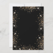 Sweet 16 Glitzer-Ballons aus Schwarzgold Einladung (Rückseite)