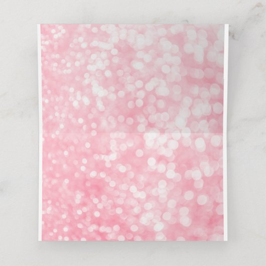 Sweet 16 Glitzer Bokeh Lights Custom Platzkarte (Innenseite Aufgefaltet)