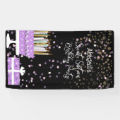 Sweet 16 Glitzer Cake and Candles Banner (Horizontal)