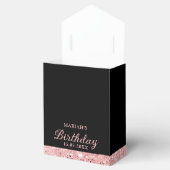 Sweet 16 Glitzer Chic Rose Gold Black Party Geschenkschachtel (Geöffnet)