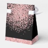 Sweet 16 Glitzer Chic Rose Gold Black Party Geschenkschachtel (Rückseite)