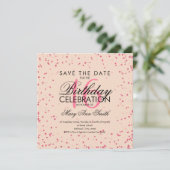 Sweet 16 Glitzer Dots Rose Gold Blush Rosa Einladung (Stehend Vorderseite)