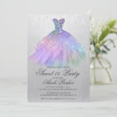 Sweet 16 Glitzer Kleid Diamond Einladung (Stehend Vorderseite)