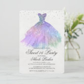 Sweet 16 Glitzer Kleid Diamond Einladung (Stehend Vorderseite)