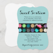Sweet 16 Glitzer Makeup Einladungen (Vorne/Hinten)