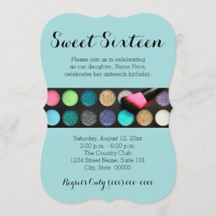 Sweet 16 Glitzer Makeup Einladungen