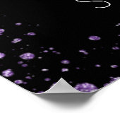 Sweet 16 Glitzer mit schwarzviolettem Saft willkom Poster (Ecke)