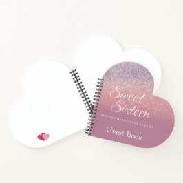 Sweet 16 Glitzer Ombre Guest Heart Notizblock