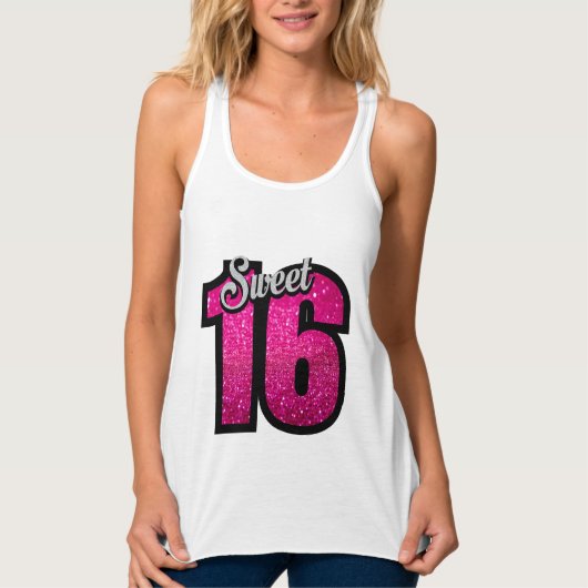 SWEET 16 GLITZER T - SHIRT (Vorderseite)