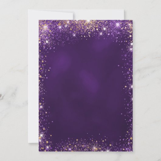 Sweet 16 Glitzern aus lila Rose Einladung (Rückseite)