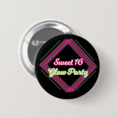 Sweet 16 Glow Gastgeschenk Button-Buttone Button (Vorne & Hinten)