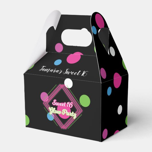 Sweet 16 Glow Party Candy Favor Box Geschenkschachtel (Vorderseite)
