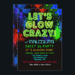 Sweet 16 Glow Party Einladung zum Geburtstag<br><div class="desc">Sweet 16 Glow Party Geburtstag Teen Dance Party Neon Einladung</div>