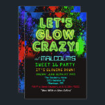 Sweet 16 Glow Party Einladung zum Geburtstag<br><div class="desc">Sweet 16 Glow Party Geburtstag Teen Dance Party Neon Einladung</div>
