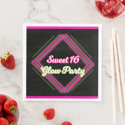 Sweet 16 Glow Party Serviette (Beispiel)