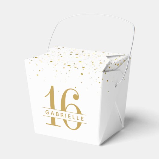 Sweet 16 Gold Confetti Personalisiert Mini Aussche Geschenkschachtel (Vorderseite)