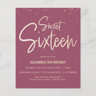 Sweet 16 Gold, elegant, einfach Party einladen