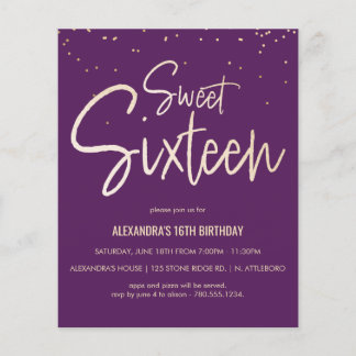 Sweet 16 Gold, elegant, einfach Party einladen
