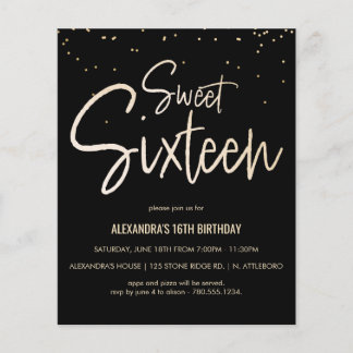Sweet 16 Gold, elegant, einfach Party einladen