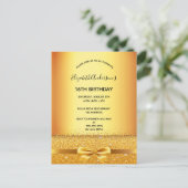 Sweet 16 Gold elegante Bogen-Einladung Postkarte (Stehend Vorderseite)