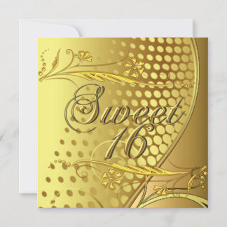 Sweet 16 Gold Elegante Einladung