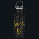 Sweet 16 Gold Foil Birthday Water Flasche Edelstahlflasche<br><div class="desc">16 . Geburtstag Gold Foil Birthday Water Flasche für Geburtstagsfeier</div>