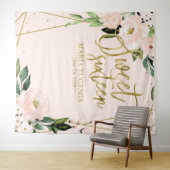 Sweet 16 Gold Foil Blush Pink Floral Hintergrund Wandteppich (Beispiel (Horizontal))